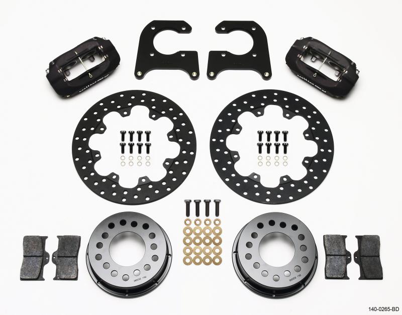 Wilwood Forged Dynalite Rear Drag Kit Drilled Rotor M-W / Lamb Ends 1/2in Studs 140-0265-BD Main Image