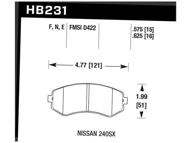 Hawk HP Plus Brake Pads Front Nissan 240SX SE 1994-1996
