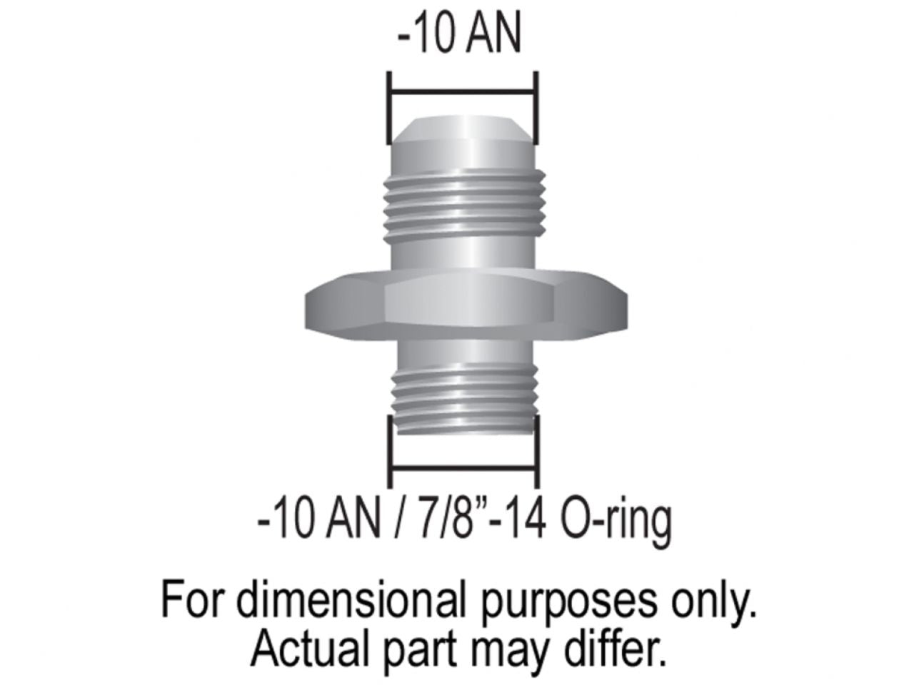 Derale Aluminum Fitting -10AN x -10AN (7/8-14) O-Ring