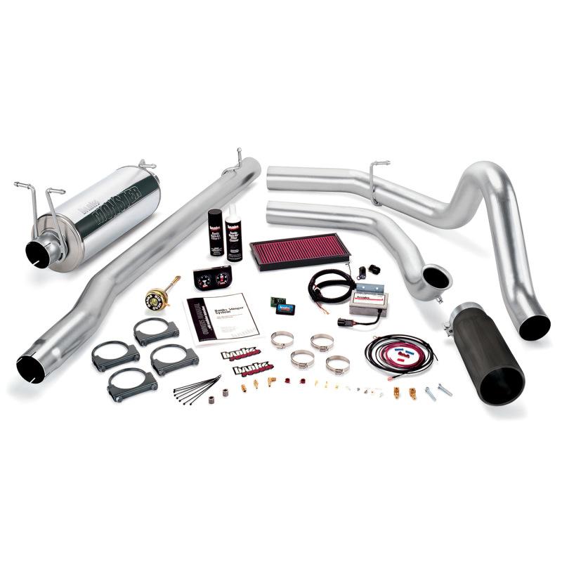 Banks Power 99.5 Ford 7.3L F450/550 Man Stinger System - SS Single Exhaust w/ Black Tip 47433-B Main Image