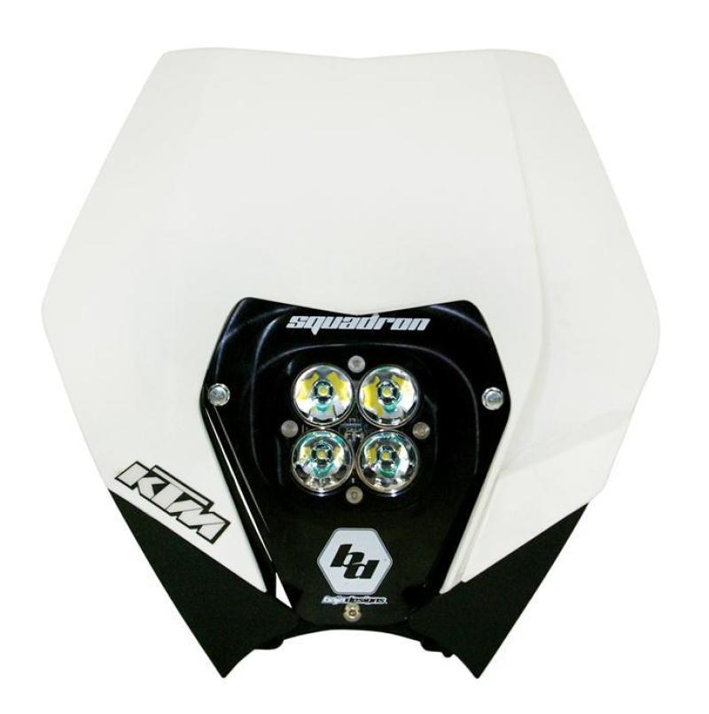 Baja Designs 08-13 KTM Headlight Kit AC w/ Headlight Shell White Squadron Sport 557061AC