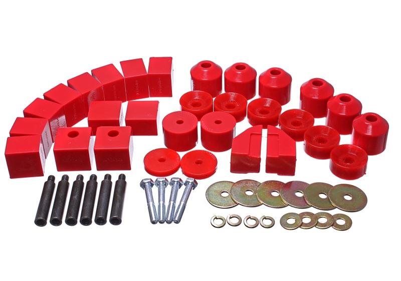 Energy Suspension 86-95 Suzuki Samurai Red 1in Lift Body Mount Set 1.4102R Main Image