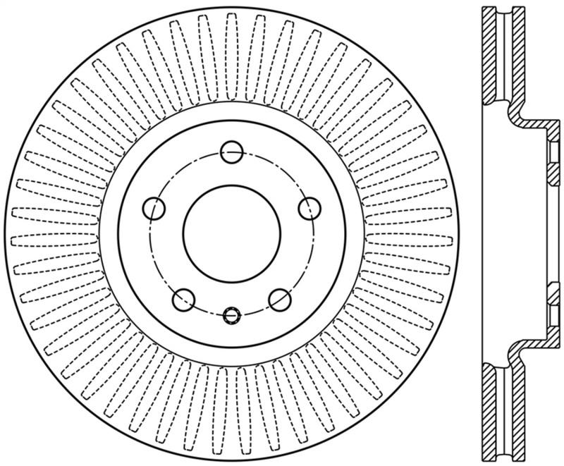 StopTech 13-16 Ford Fusion Left Front Disc Slotted Premium Brake Rotor 126.61104SL Main Image