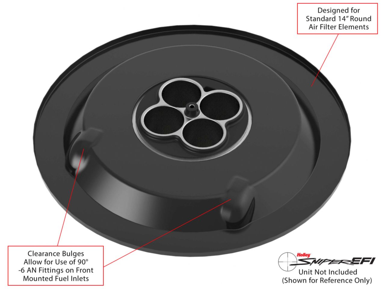 Holley Sniper Efi Air Cleaner Drop Base - Black