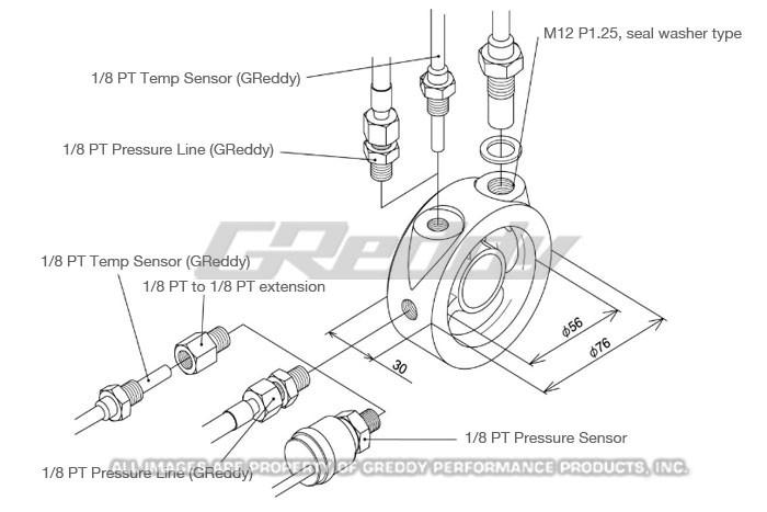 Greddy Oil Filter Block Sensor Adapter - Universal