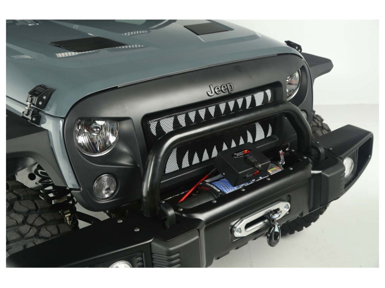 Rugged Ridge Spartan Grille Insert, Land Shark; 07-18 Jeep Wrangler JK