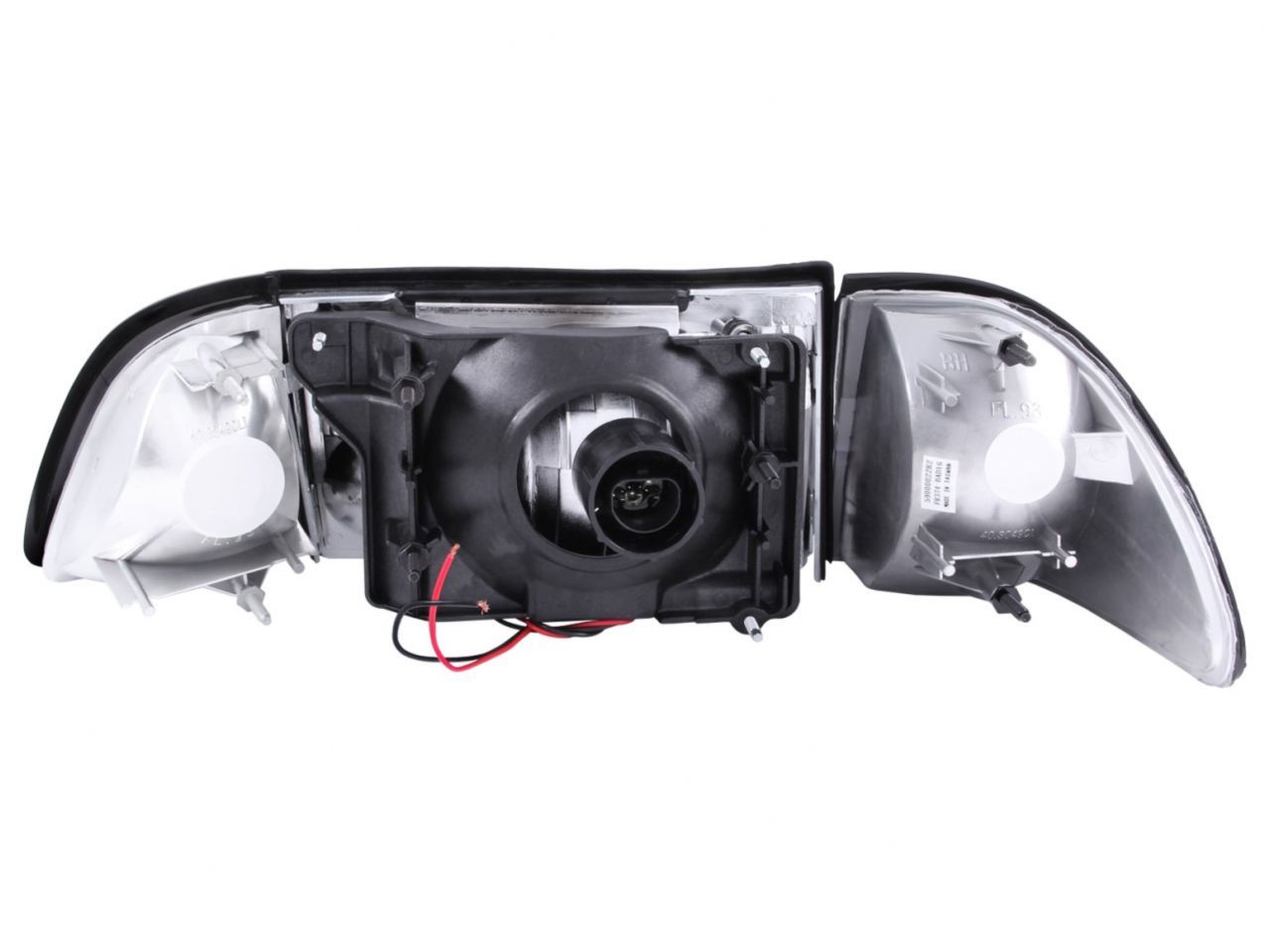 Anzo 1987-1993 Ford Mustang Crystal Headlights Chrome w/ Corner Lights 2pc