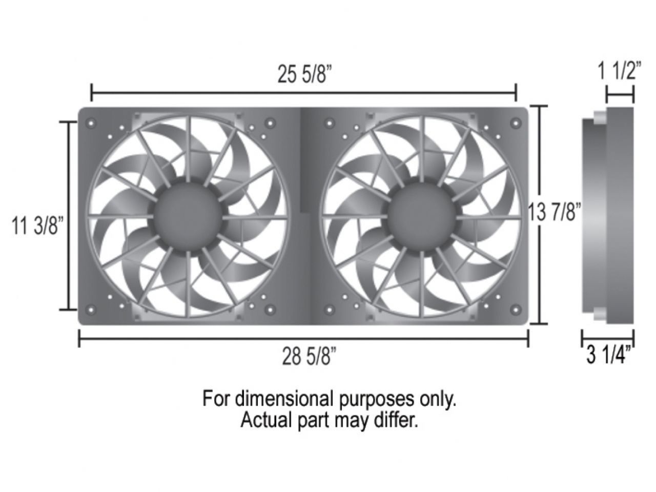 Derale High Output Dual 12" Electric RAD Fan, Plastic Shroud Kit