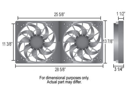 Derale High Output Dual 12" Electric RAD Fan, Plastic Shroud Kit
