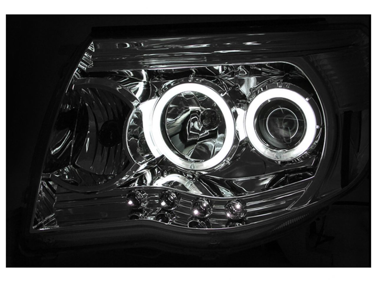 Anzo 2005-2011 Toyota Tacoma Projector Headlights w/ Halos Chrome