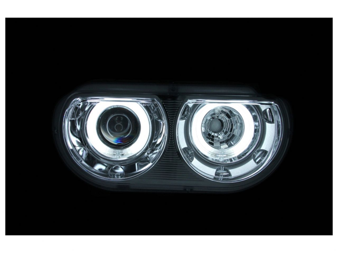 Anzo 2008-2014 Dodge Challenger Projector Headlights w/ Halo Chrome (CCFL)