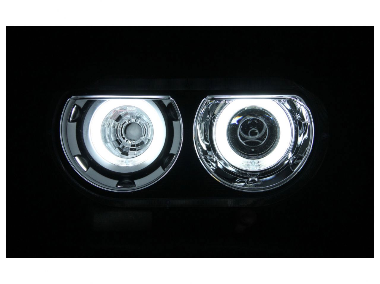 Anzo 2008-2014 Dodge Challenger Projector Headlights w/ Halo Black (CCFL)