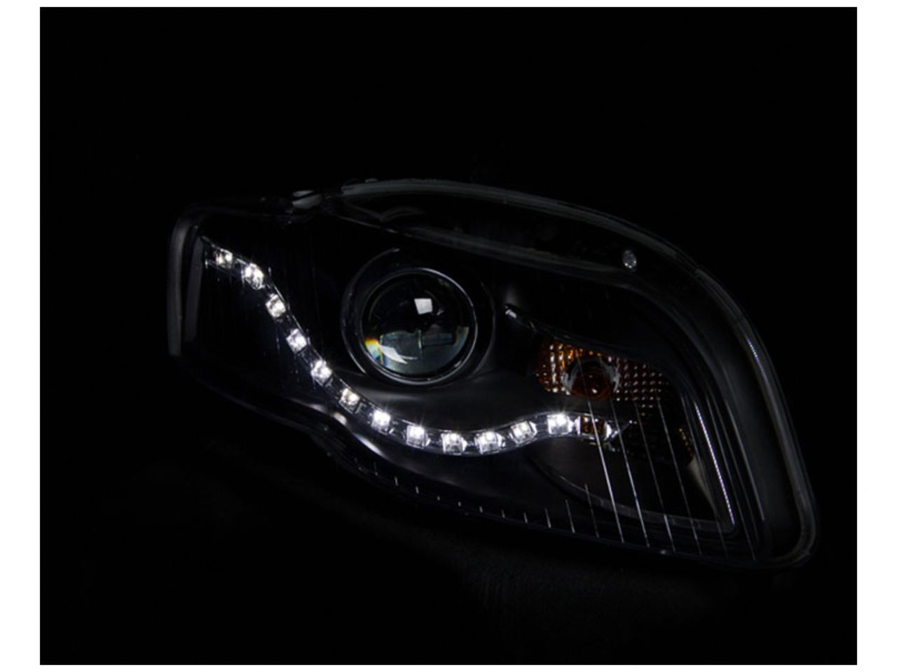 Anzo 2006-2008 Audi A4 Projector Headlights Chrome (R8 LED Style)