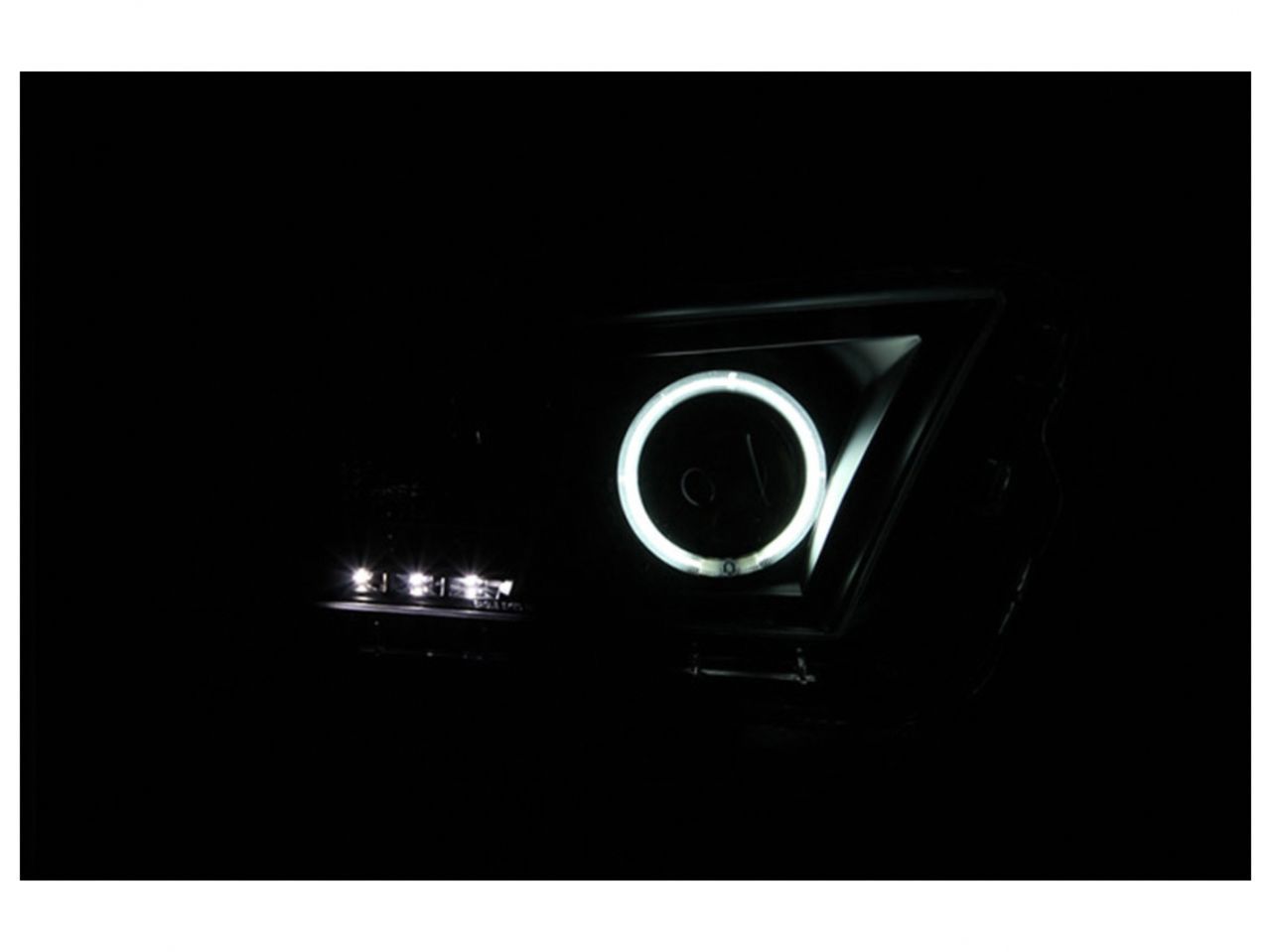 Anzo 2010-2014 Ford Mustang Projector Headlights w/ Halo Black (CCFL)