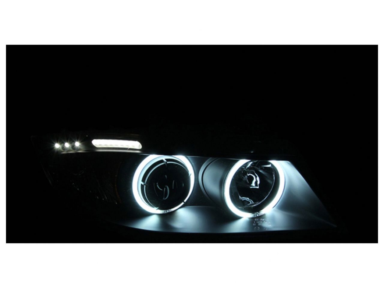 Anzo 2006-2008 BMW 3 Series E90-E91 Projector Headlights w/ Halo w/ LED Bar