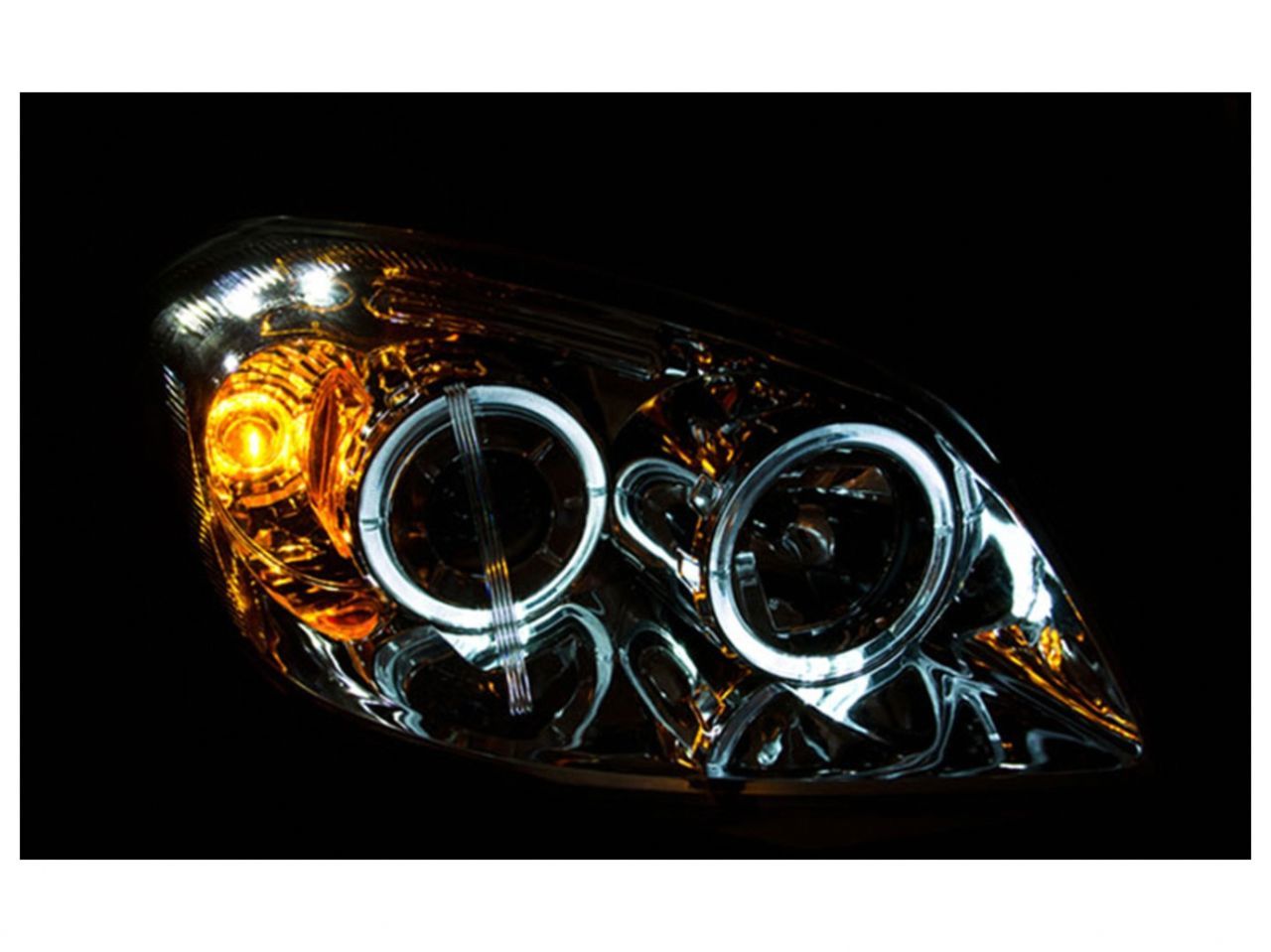 Anzo 2005-2010 Chevrolet Cobalt Projector Headlights w/ Halo Black w/ LED