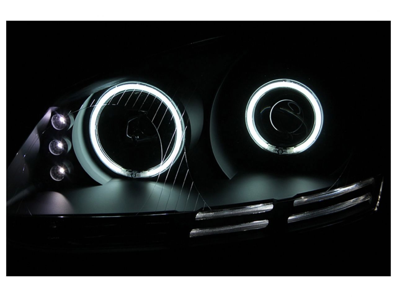 Anzo 2006-2009 Volkswagen Rabbit Projector Headlights w/ Halo Black (CCFL)