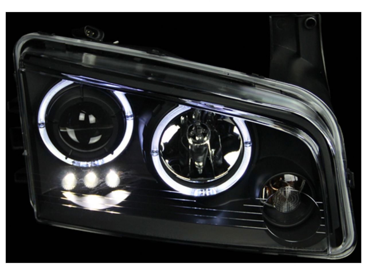 Anzo 2006-2010 Dodge Charger Projector Headlights w/ Halo Black