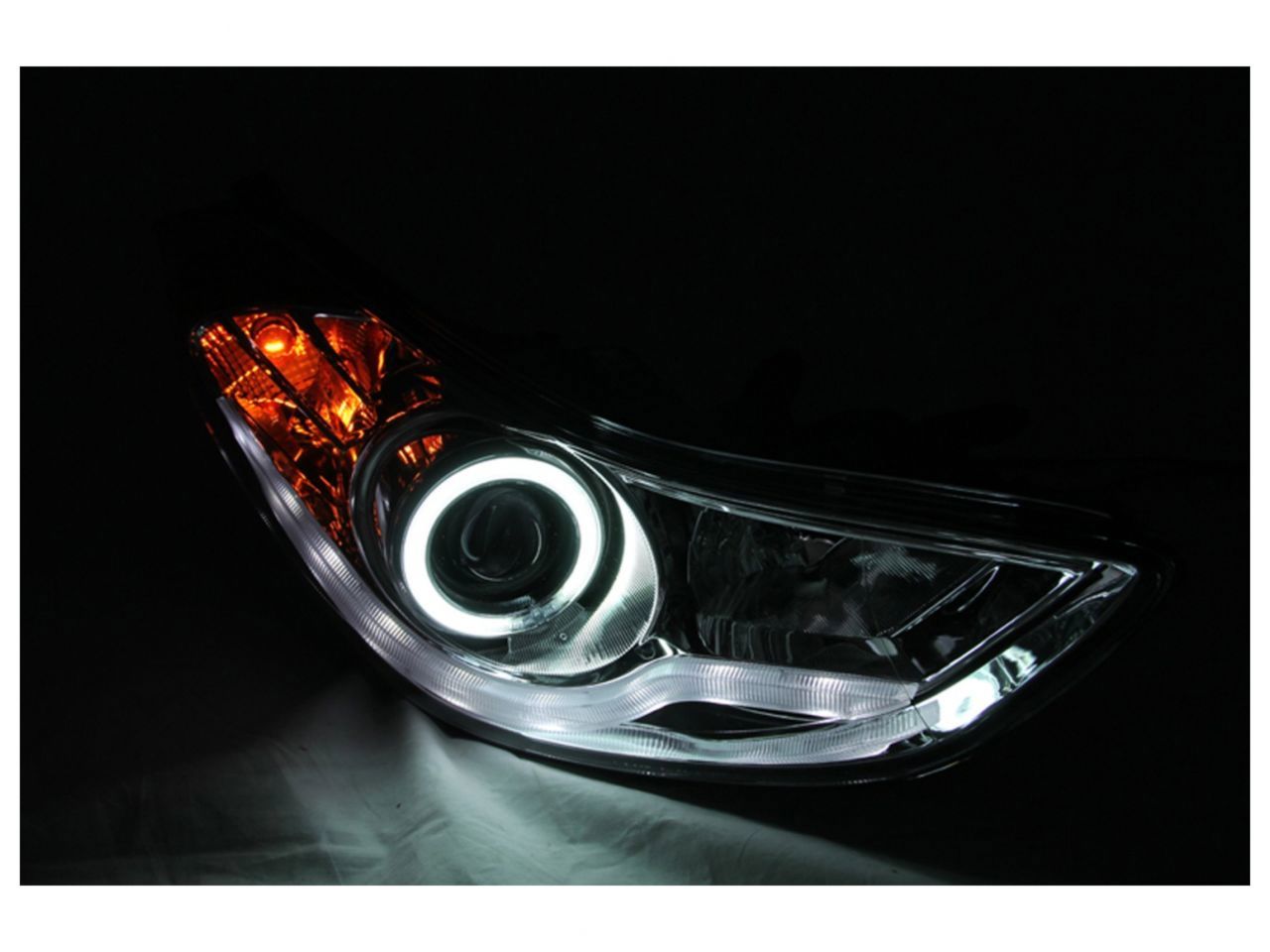 Anzo 2011-2014 Hyundai Elantra Projector Headlights w/ Halo Chrome (CCFL)