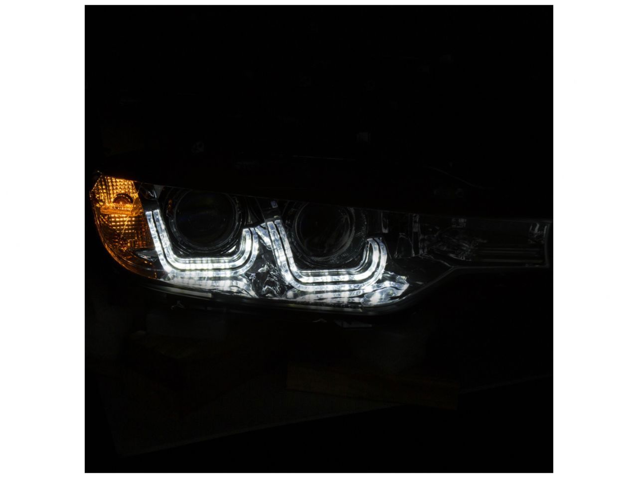 Anzo 2012-2015 BMW 3 Series Projector Headlights w/ U-Bar Chrome HID Compa