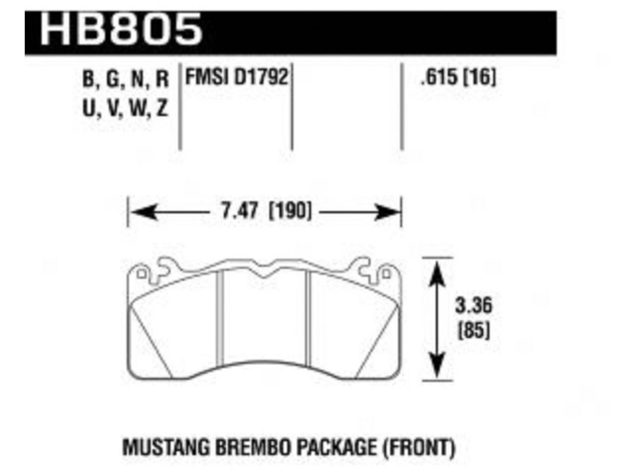 Hawk Brake Pads HB805B.615 Item Image