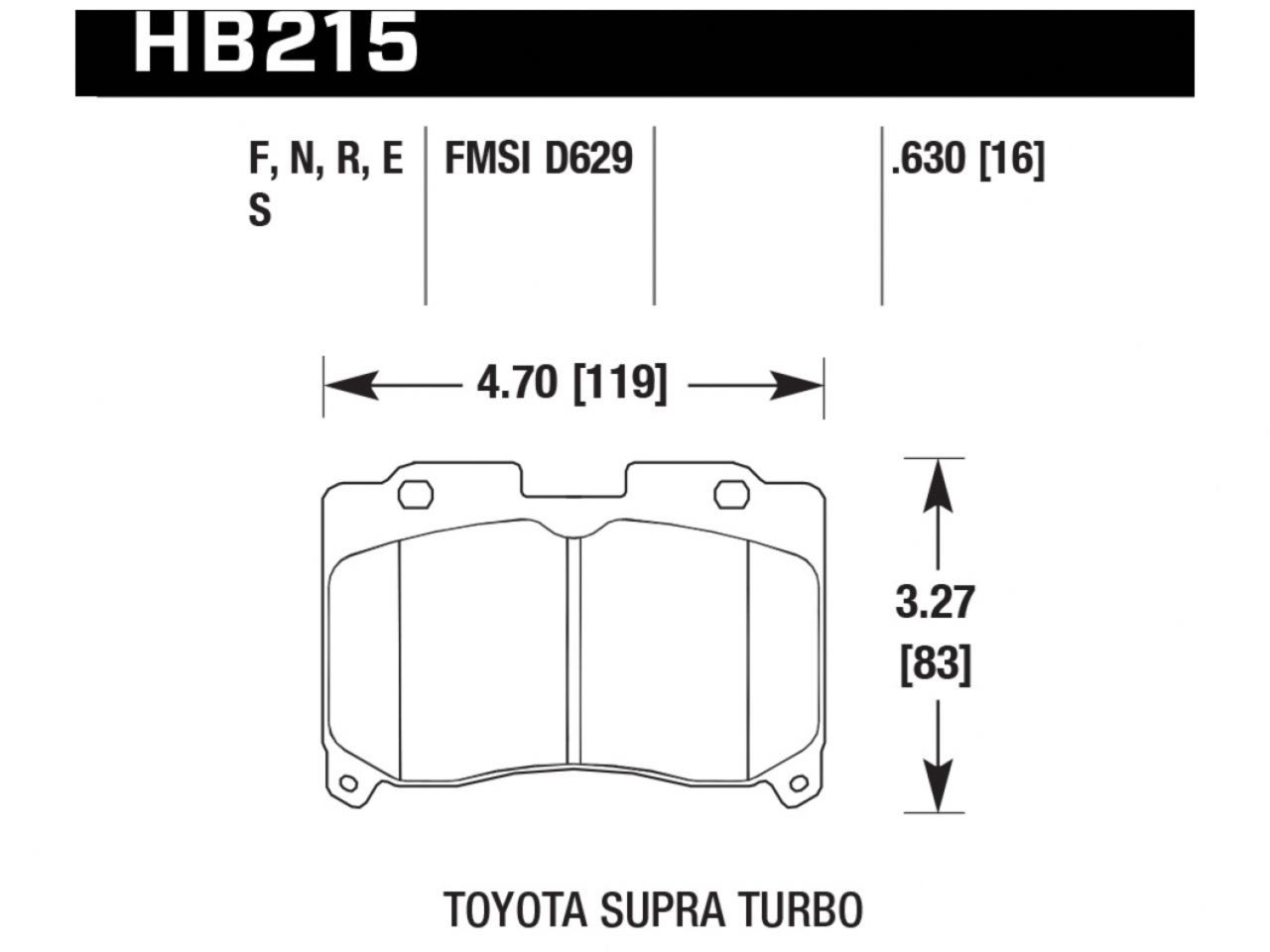 Hawk Brake Pads HB215R.630 Item Image