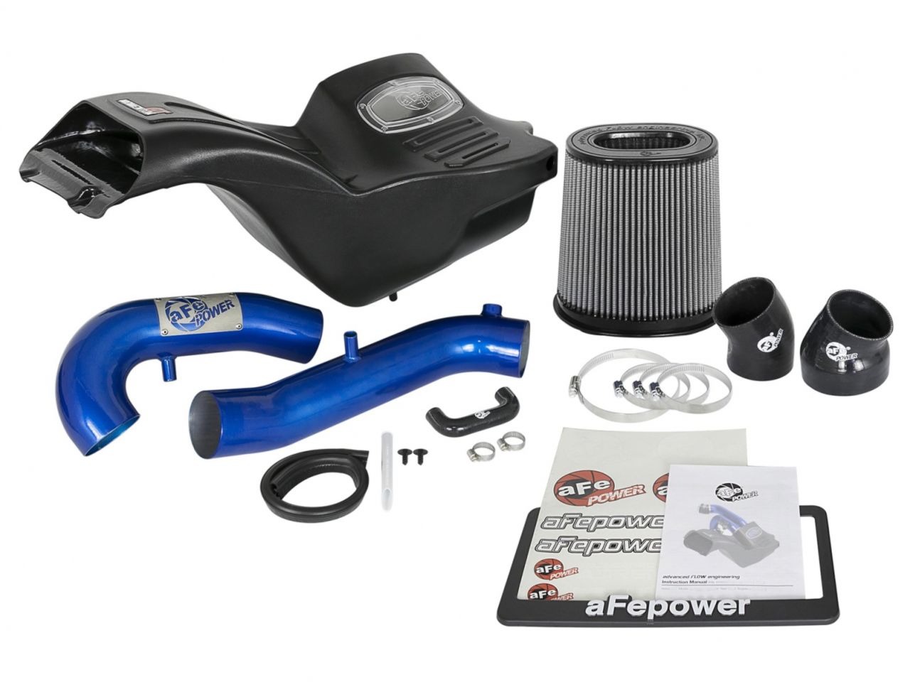 aFe Momentum XP PRO DRY S Cold Air Intake System W/ 3 IN Blue Intake Tubes