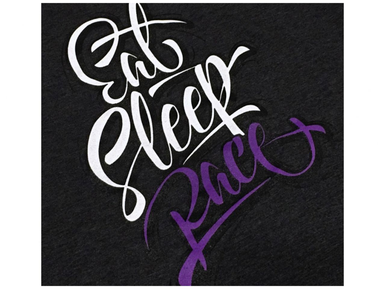 Eat Sleep Race Grey/Purple Ladies Script Shirt - Small