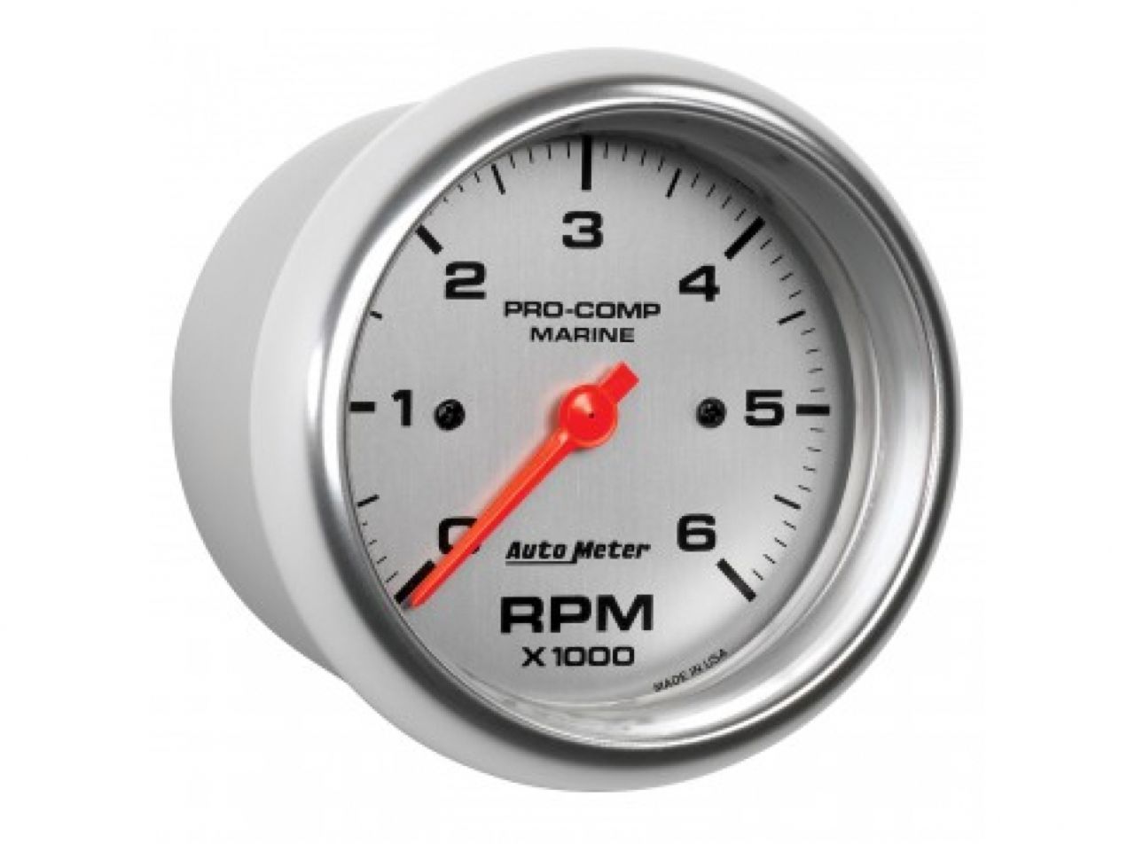 Autometer 3-3/8" In-Dash Tachometer, 0-6,000 Rpm, Marine Silver