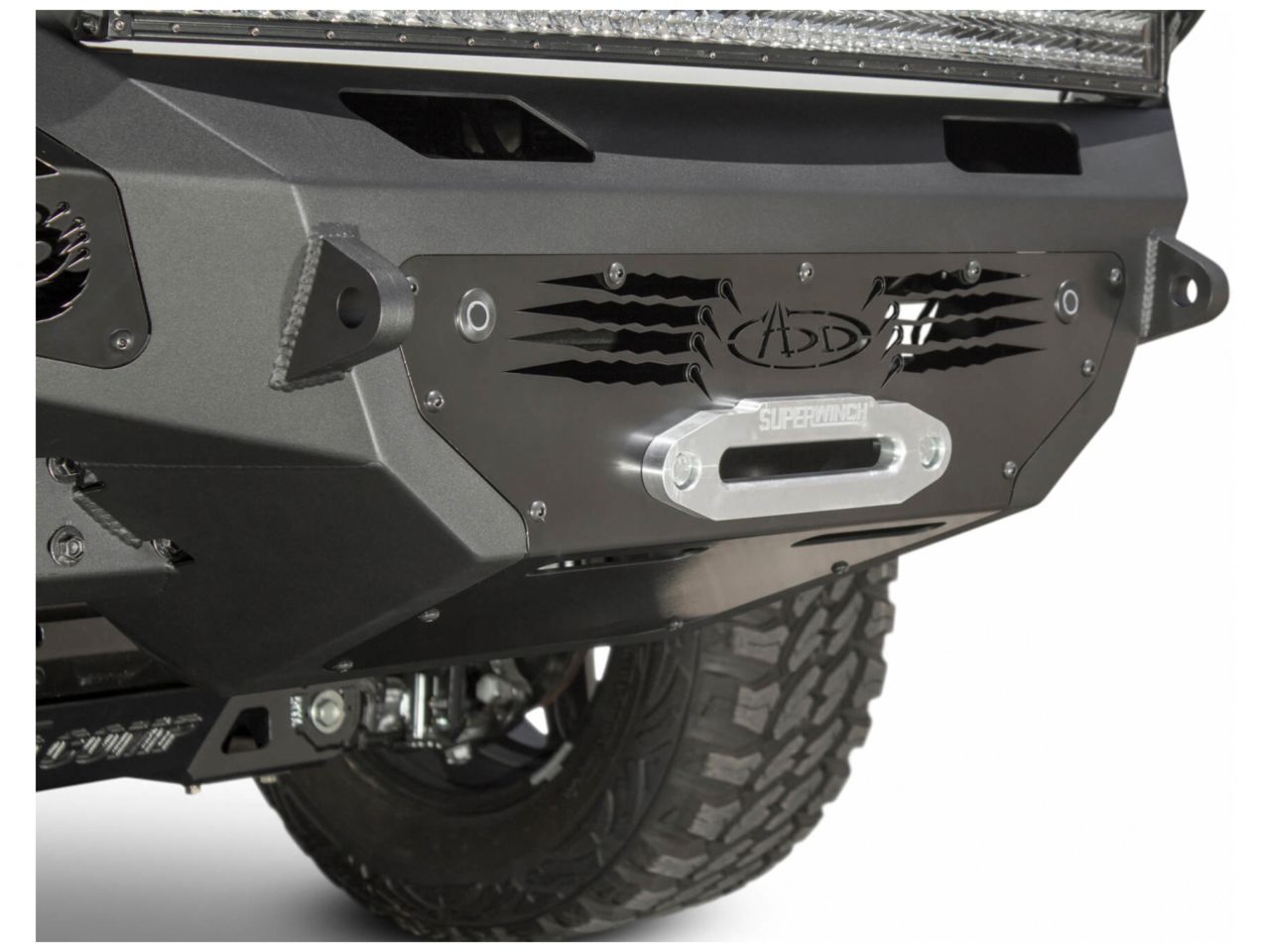 Addictive Desert Designs 2016-Up Nissan Titan XD HoneyBadger Winch Front Bumper w/Sensors