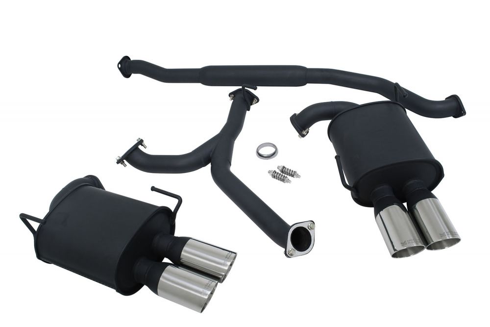 Megan Racing Cat Back Exhaust for 2011 to 2014 Subaru WRX Sedan - Black 3.5" Stainless Rolled Tips MR-CBS-SI114D-OEB-M + MR-CBS-SI114D-OEB-R