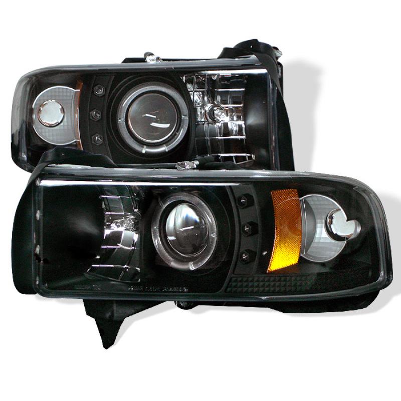 Spyder Dodge Ram 1500 94-01 94-02 Projector Headlights LED Halo LED Blk PRO-YD-DR94-HL-AM-BK 5010087 Main Image