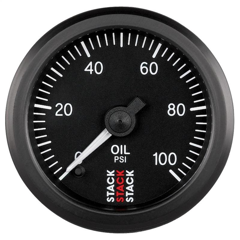 Autometer Stack 52mm 0-100 PSI 1/8in NPTF Male Pro Stepper Motor Oil Pressure Gauge - Black ST3302 Main Image