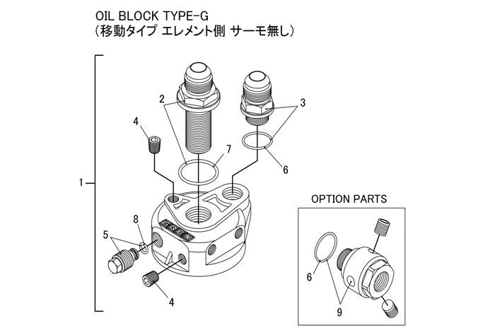 Greddy Oil Filter Relocation Block Adapter Type-G (AN) - for Remote Filter