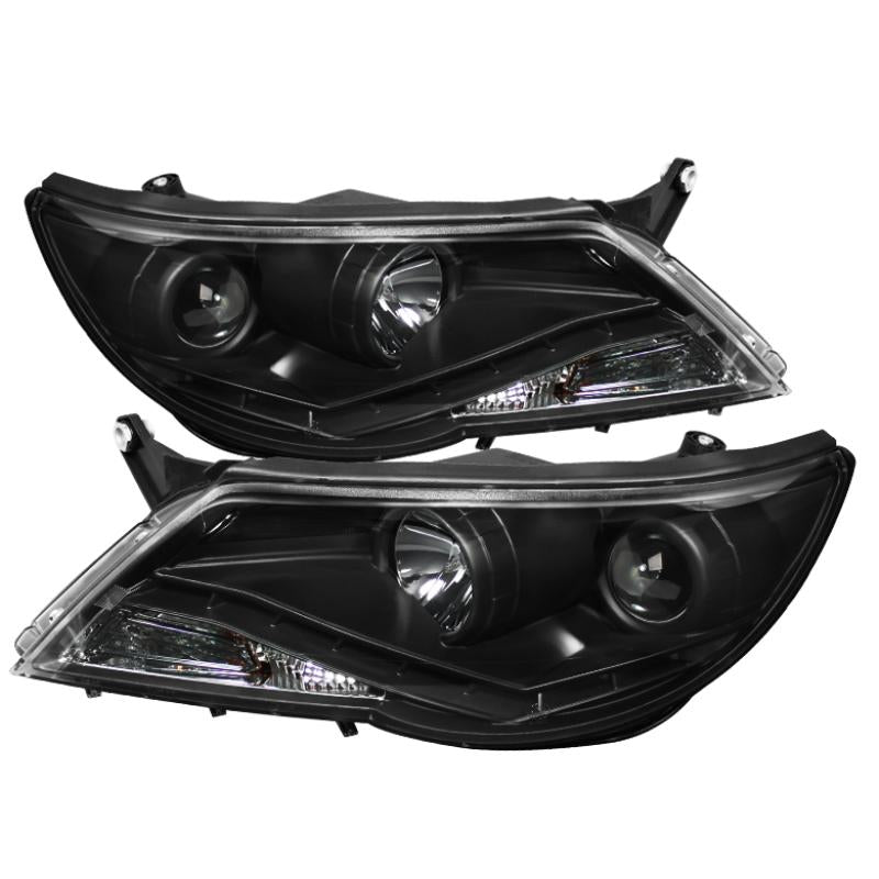 Spyder Volkswagen Tiguan 09-11 Projector Headlights DRL Black High H1 Low H7 PRO-YD-VTIG09-DRL-BK 5042651 Main Image