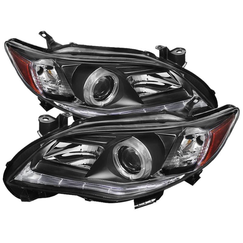 Spyder Toyota Corolla 11-13 Projector Headlights Halogen Model Only - DRL LED Blk PRO-YD-TC11-DRL-BK 5074263 Main Image