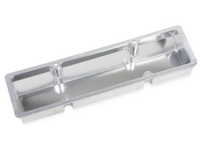 Quick Fuel QFT Fabricated Aluminum Valve Cover Silver Small Block Chevy W/O Hole