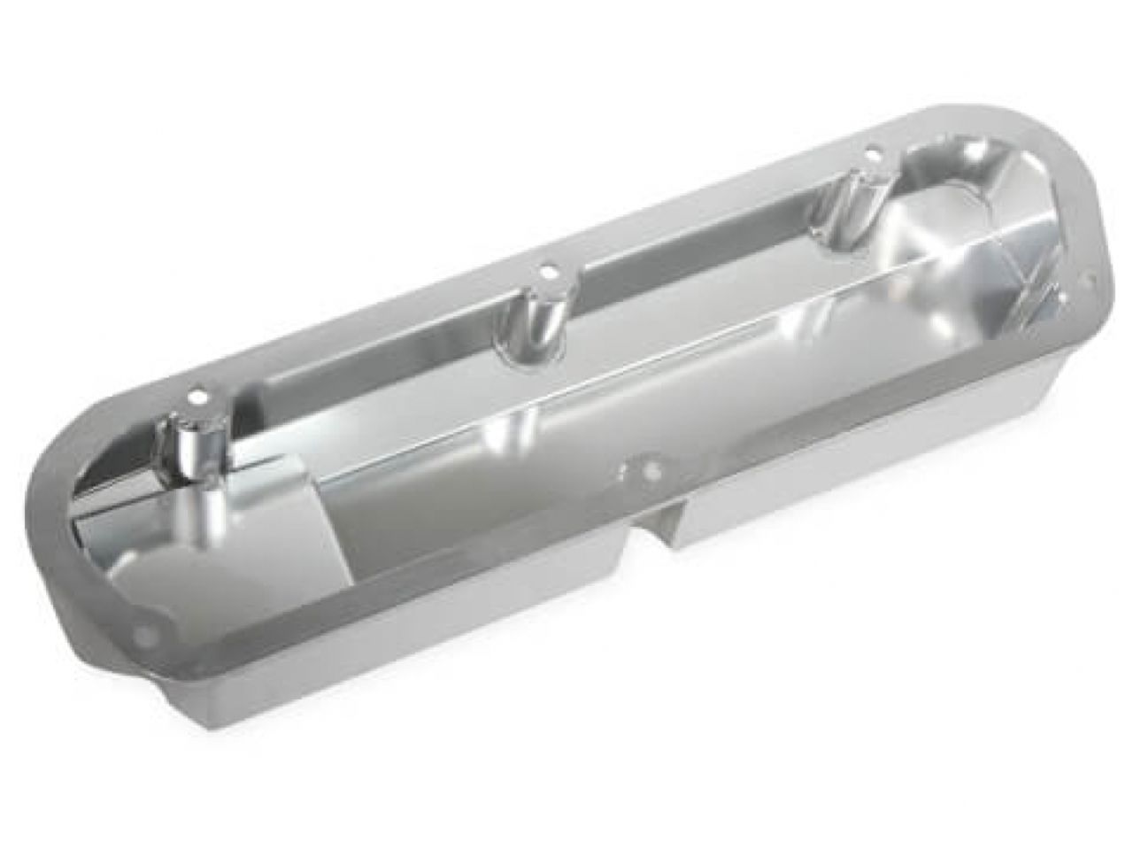 Quick Fuel QFT Fabricated Aluminum Valve Cover Silver Small Block Ford w/Hole