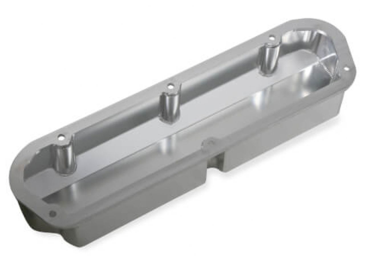 Quick Fuel QFT Fabricated Aluminum Valve Cover Silver Small Block Ford W/O Hole