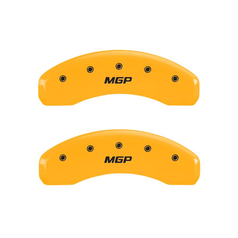 MGP Rear set 2 Caliper Covers Engraved Rear MGP Yellow finish black ch 25049RMGPYL Main Image