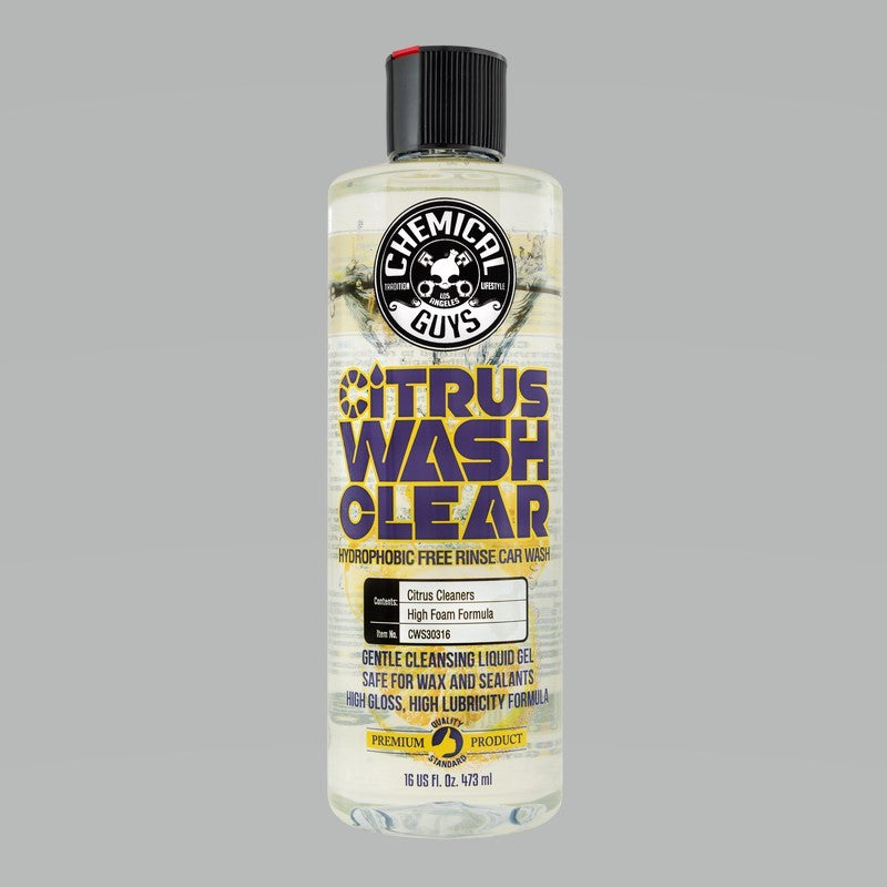 Chemical Guys Citrus Wash Clear Hydrophobic Free Rinse Car Wash Soap - 16oz (P6) CWS30316