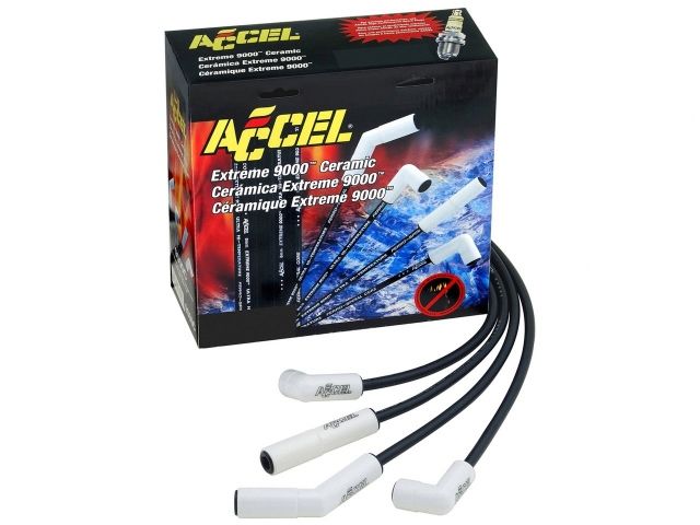 Accel Spark Plug Wires, Extreme 9000 Ceramic, Spiral Core, 8mm, Black