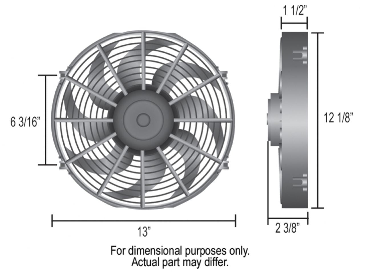 Derale 12 Dyno-Cool Curved Blade Electric Fan