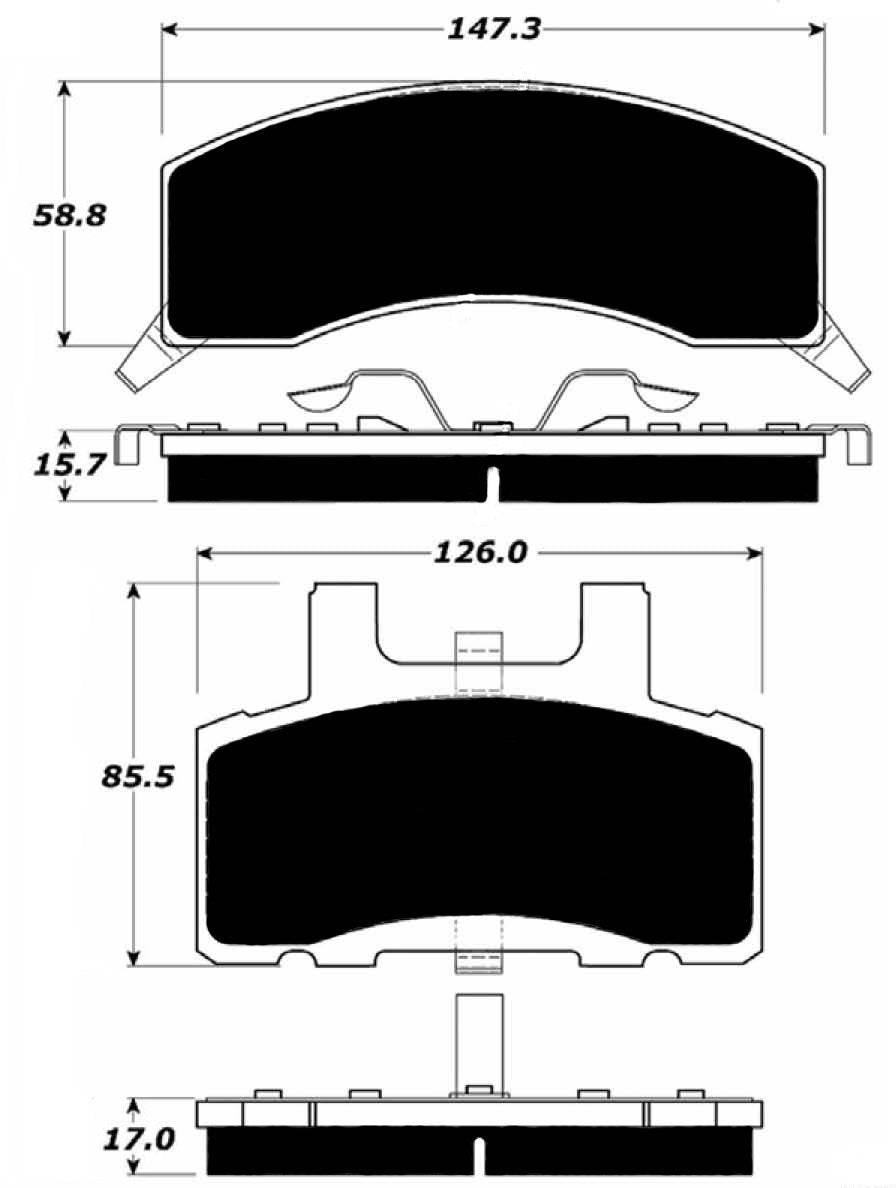 Porterfield Brake Pads for 1992 GMC C3500 2WD SRW 3 1/2" R/Shoe
