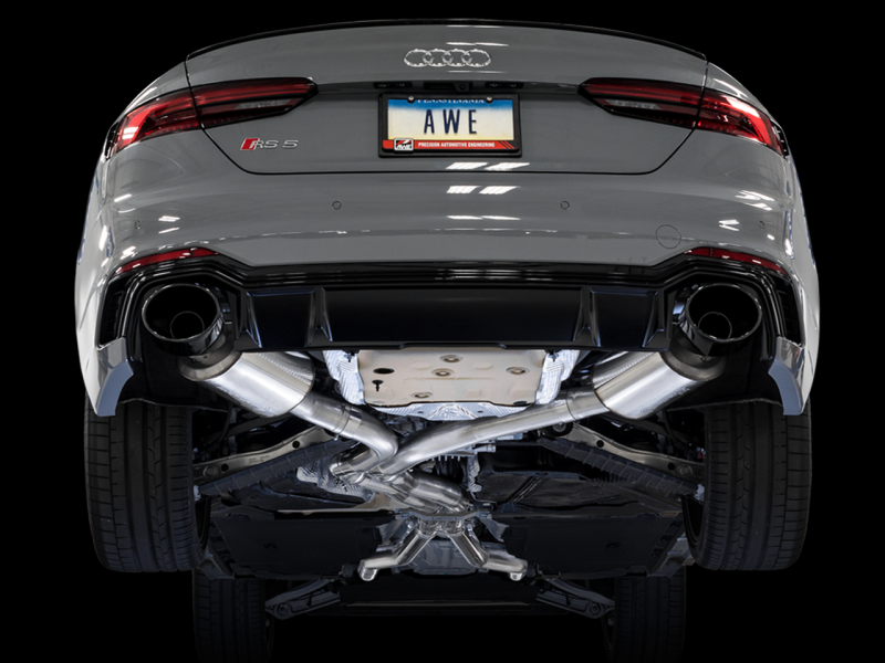 AWE Tuning Audi B9 RS 5 Sportback Touring Edition Exhaust-Resonated- Diamond Black RS Style Tips 3015-33118