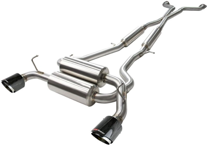 aFe Takeda 2-1/2in 304SS Cat-Back Exhaust Infiniti G37 08-13/Q60 14-15 V6-3.7 w/ Carbon Fiber Tips 49-36103-C