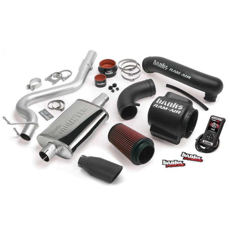 Banks Power 04-06 Jeep 4.0L Wrangler Stinger System - SS Single Exhaust w/ Black Tip 51334-B Main Image