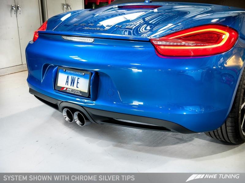 AWE Tuning Porsche 981 Performance Exhaust System - w/Chrome Silver Tips 3010-32020 Main Image