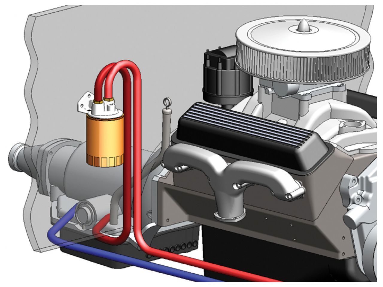 Derale Single Mount 3/8 NPT Ports Up Remote Transmission Filter Kit, Standard