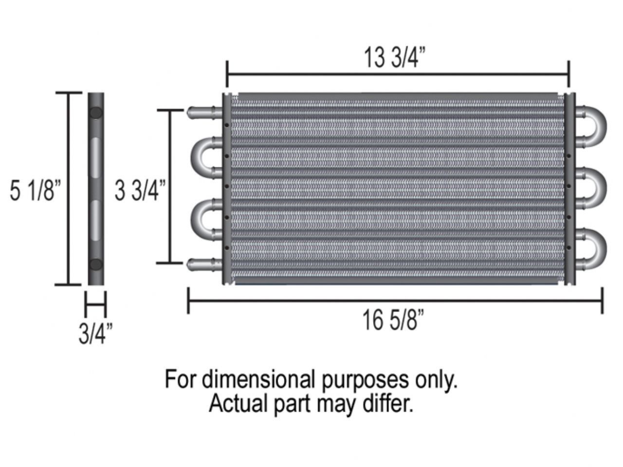 Derale Copper/Aluminum Transmission Cooler Kit, Series 7000, 4 Pass 17"